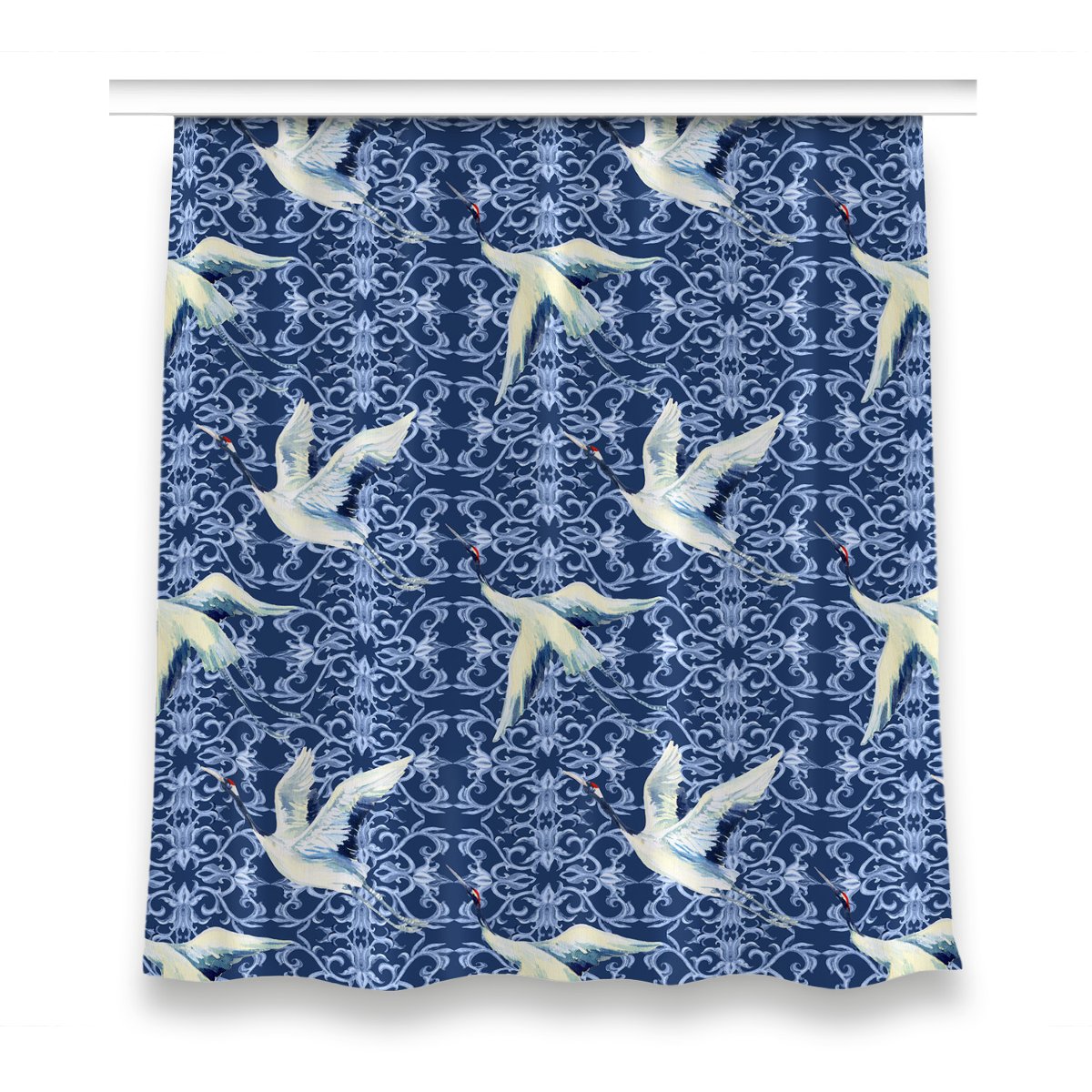 Zasłona dekor do sypialni 150x160 Chińskie żurawie, Fabricsy