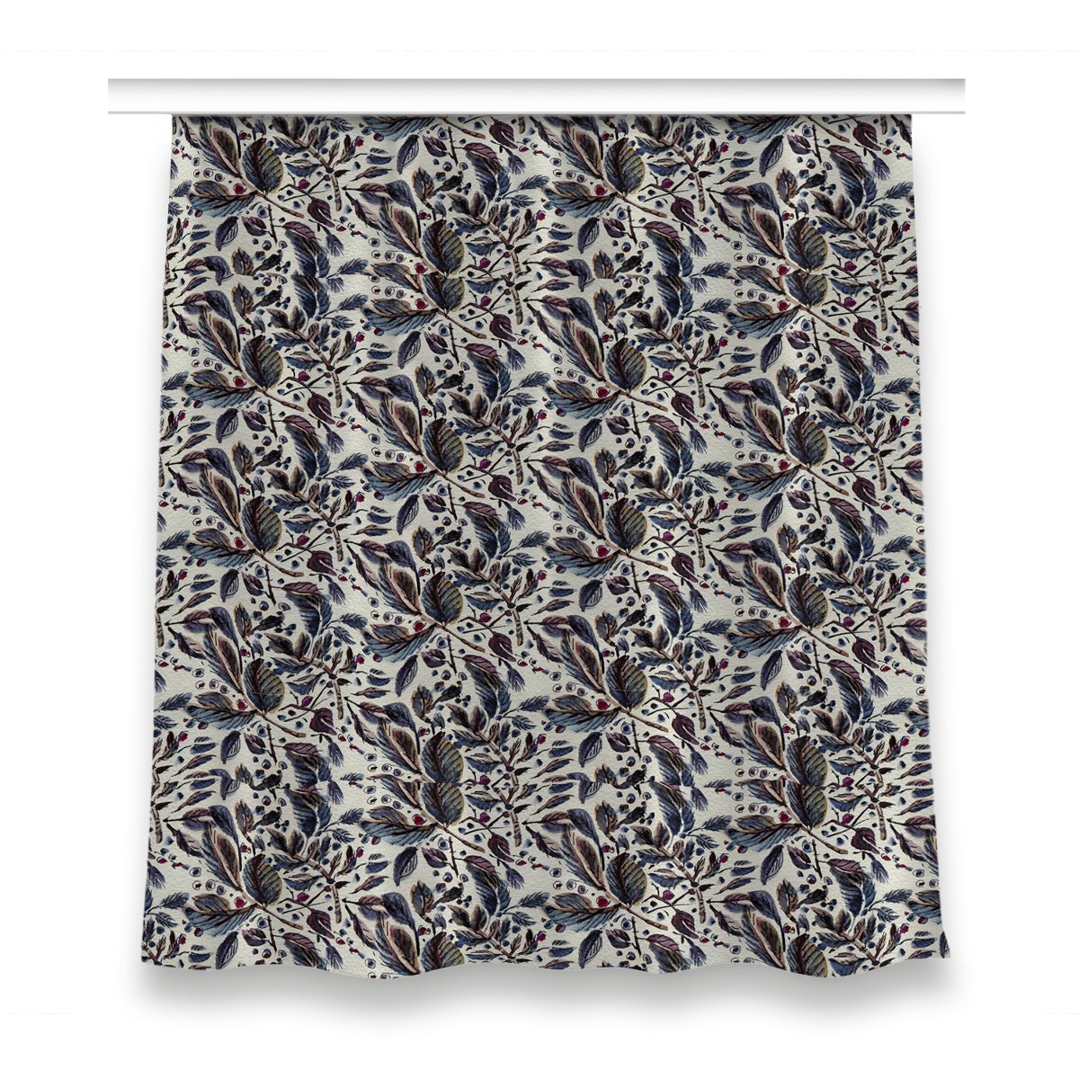 Zasłona klasyczna z grafiką 150x160 Vintage liście, Fabricsy