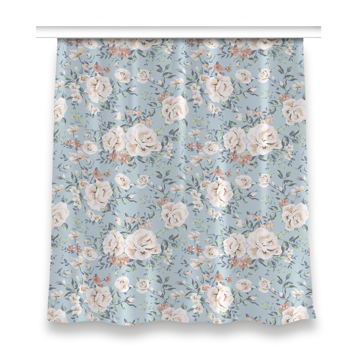 Zasłona na taśmę wzór 150x160 Kwiaty styl vintage, Fabricsy