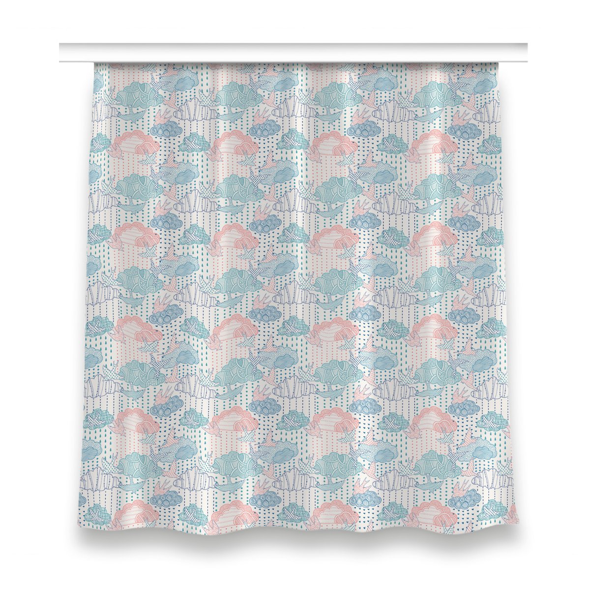 Zasłona gotowa do sypialni 150x160 Chmury i Kropki, Fabricsy