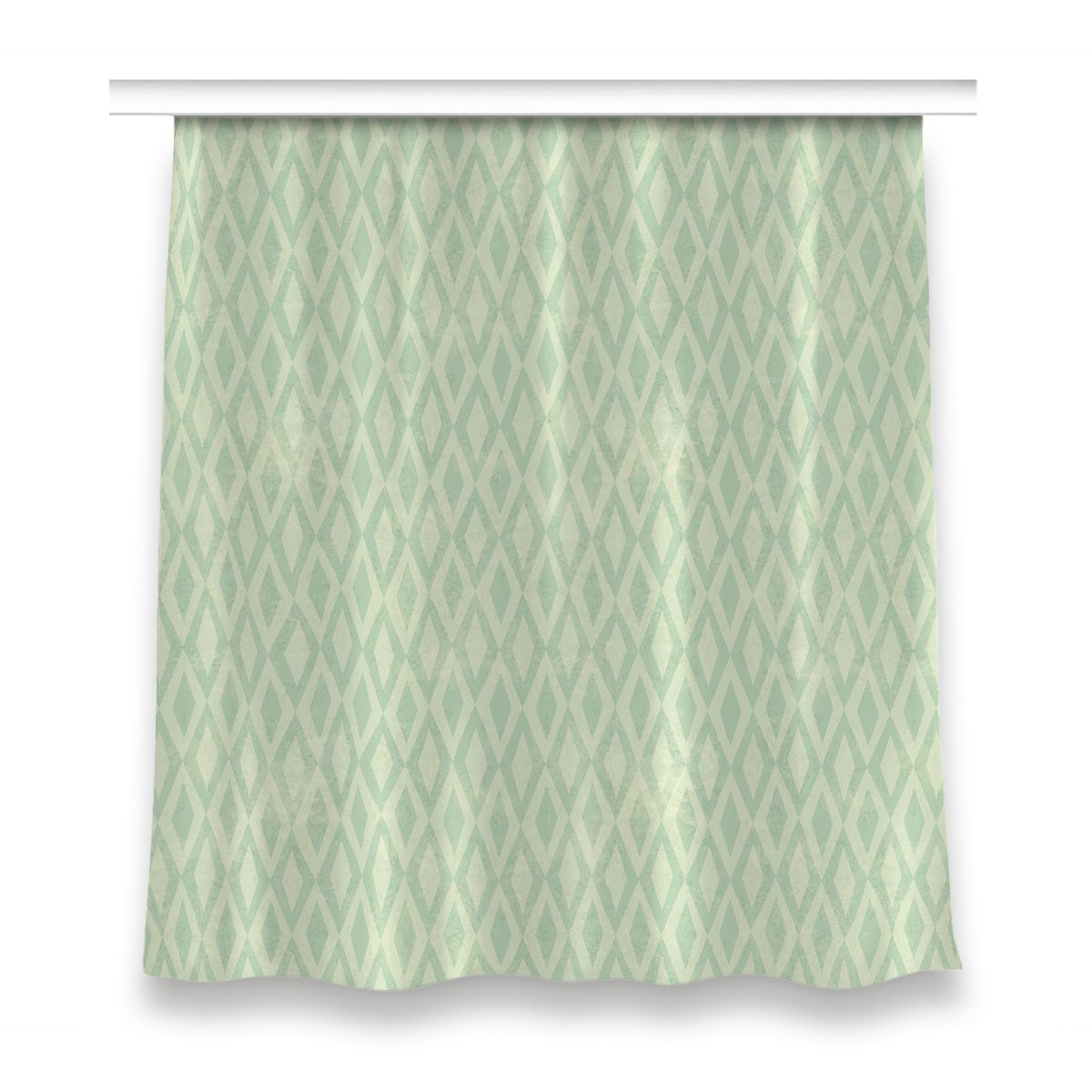 Zasłona klasyczna z grafiką 150x160 Zielone romby, Fabricsy