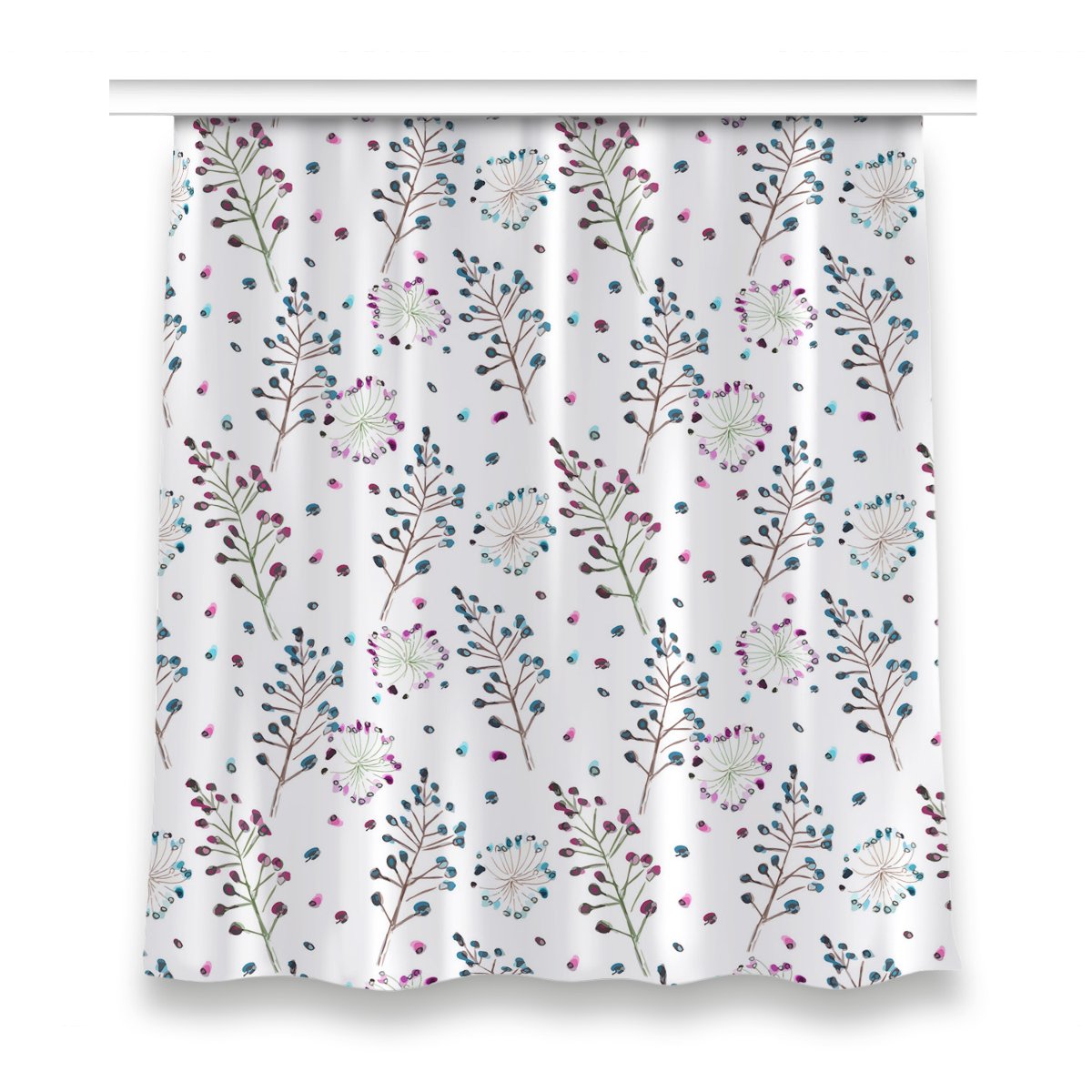 Zasłona gotowa do salonu 150x160 cm Kwiatowy motyw, Fabricsy