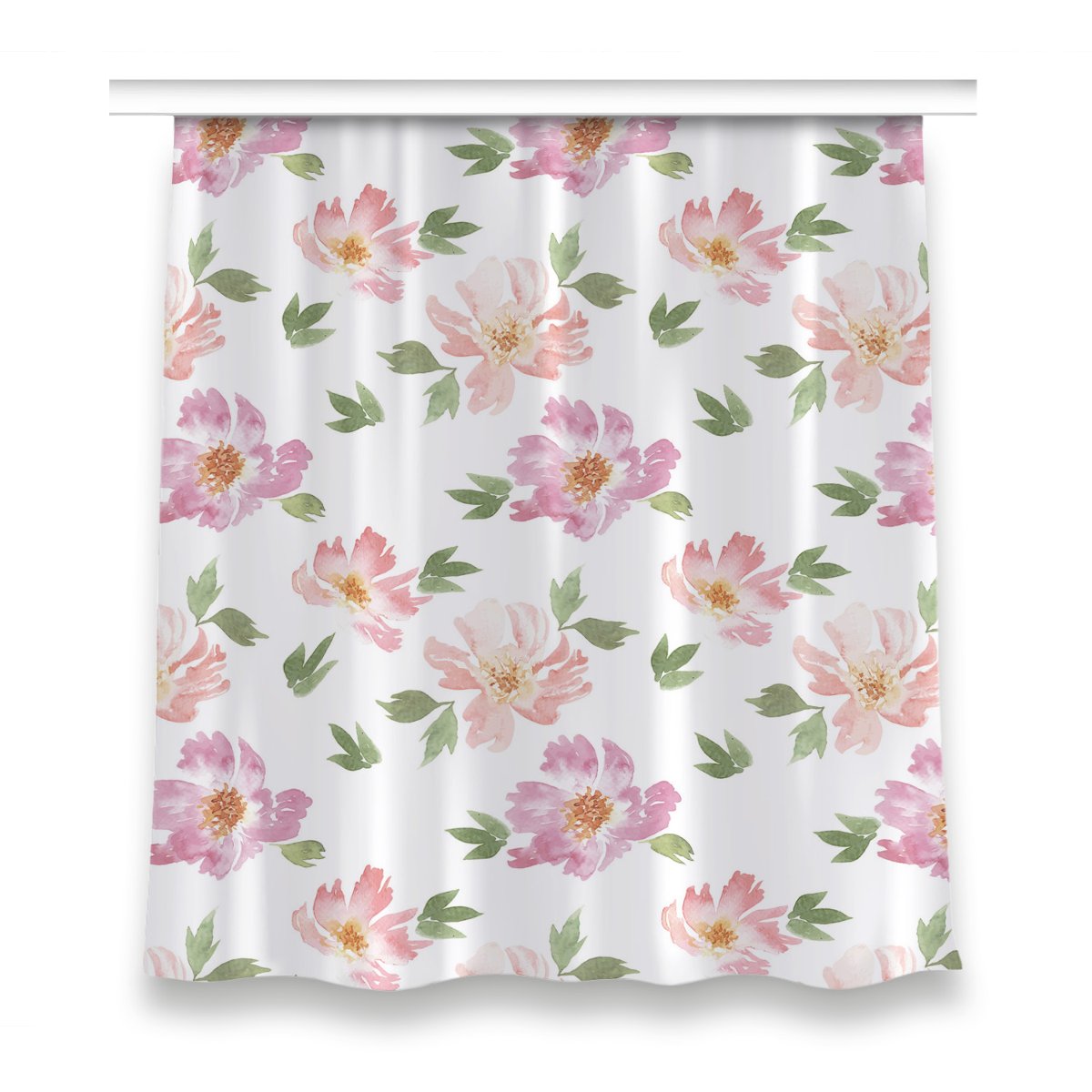 Zasłona gotowa do salonu 150x160 Akwarela Kwiaty, Fabricsy