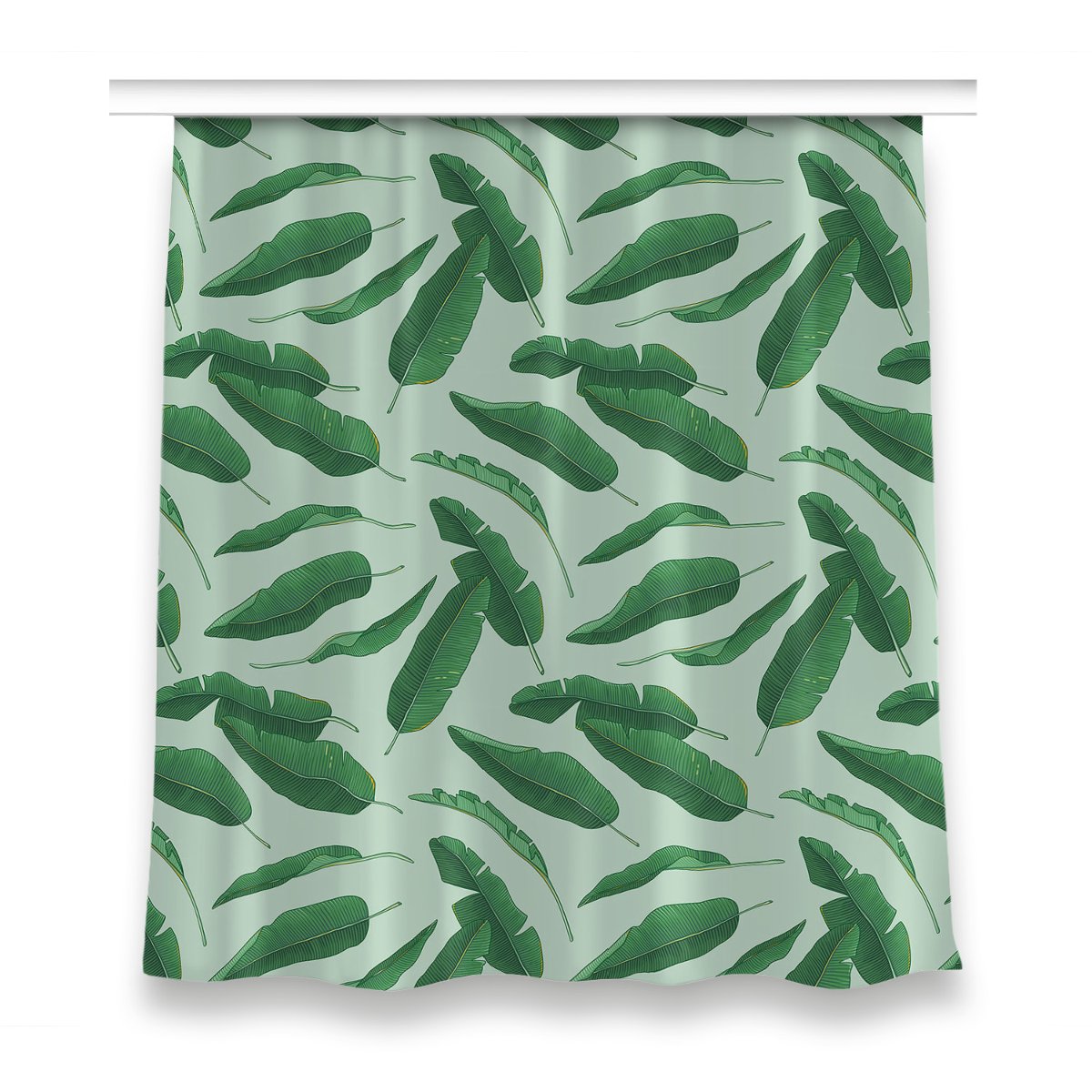 Zasłona z grafiką kolory 150x160 Liście Bananowca, Fabricsy