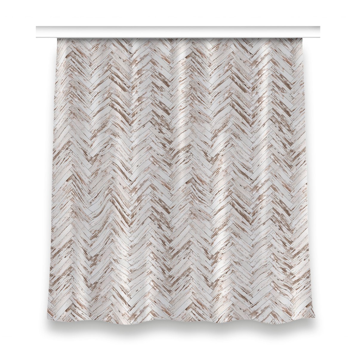 Zasłona z grafiką kolory 150x160 Drewniana podłoga, Fabricsy