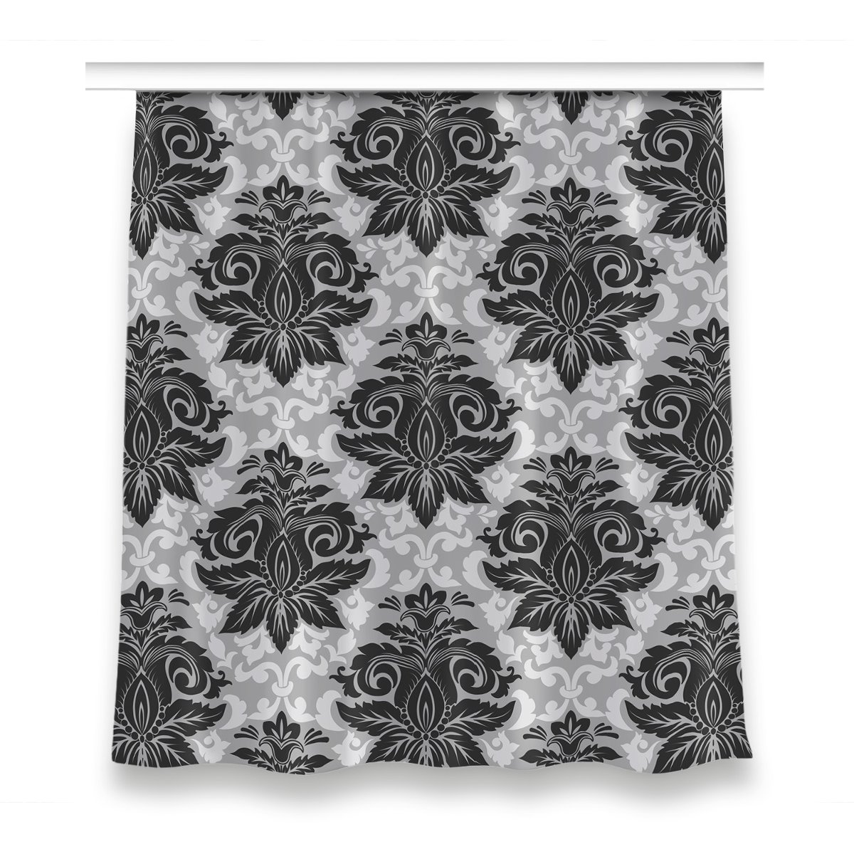 Zasłona z nadrukiem gotowa wzór 150x160 Szary wzór, Fabricsy