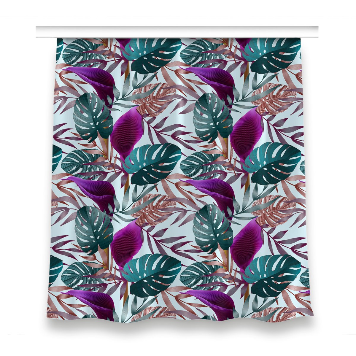 Zasłona do sypialni wzór 150x160 Tropikalne liście, Fabricsy