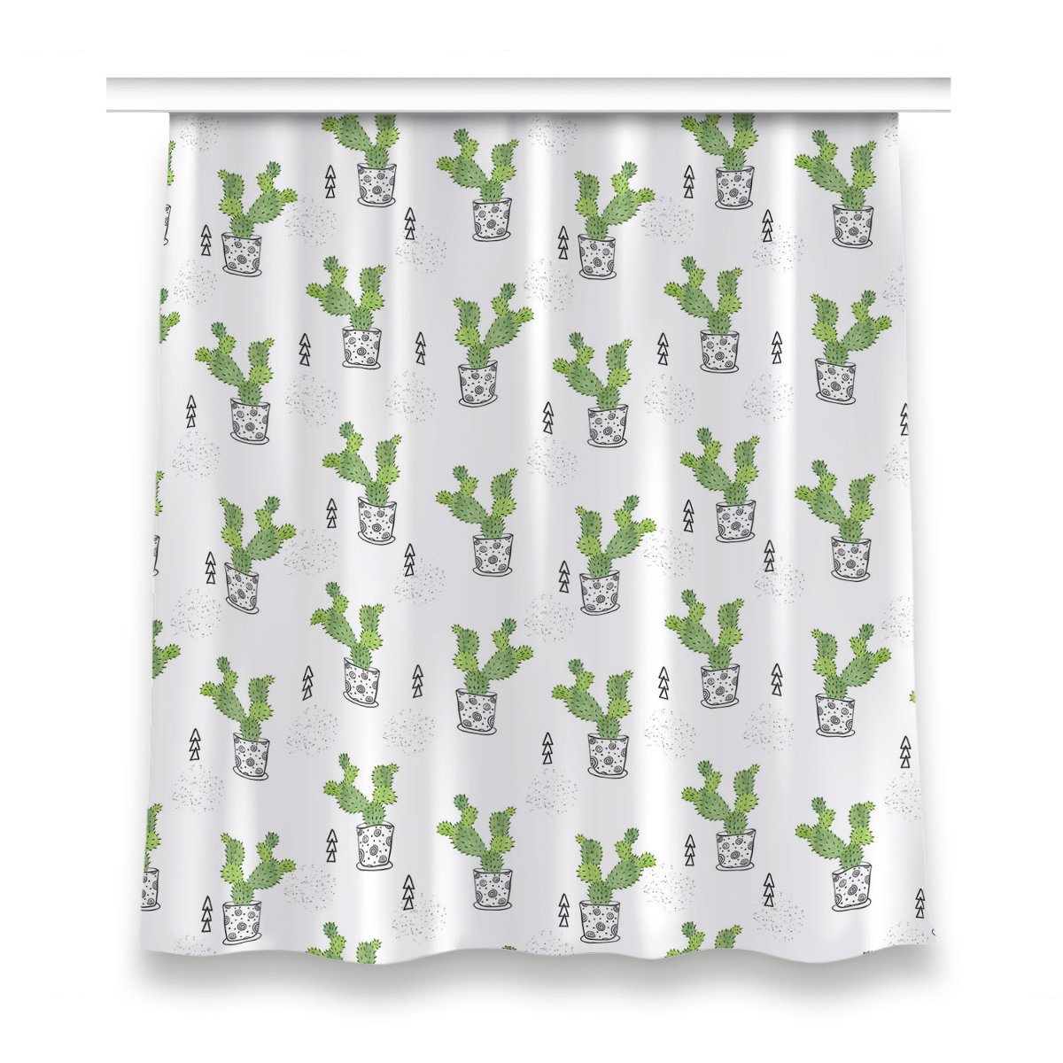 Zasłona na taśmę do pokoju 150x160 Zielone kaktusy, Fabricsy