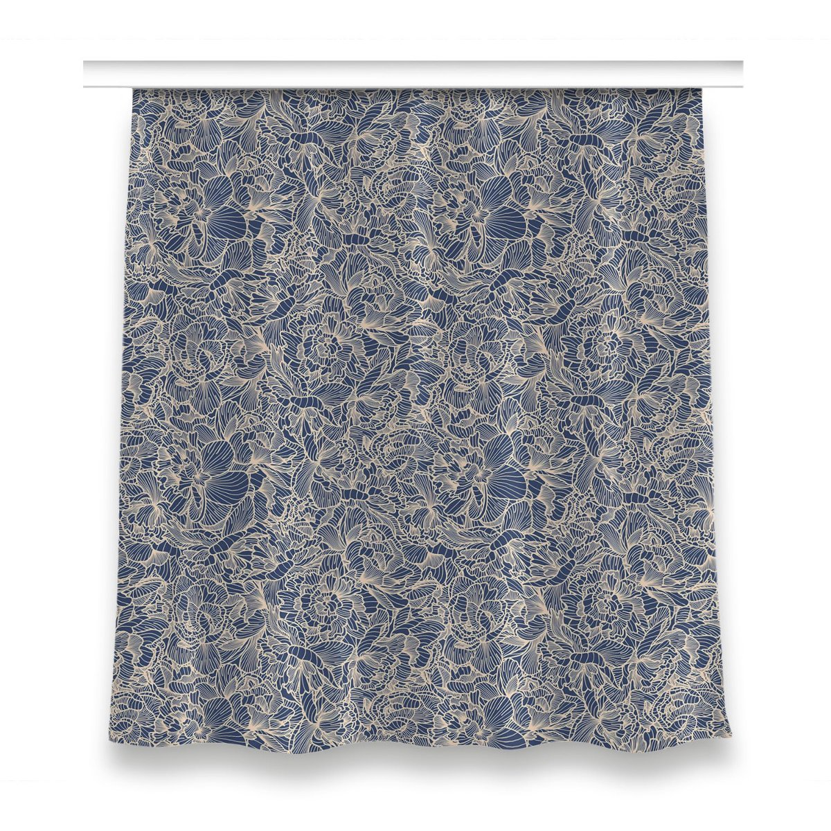 Zasłona gotowa do pokoju 150x160 Niebieski kwiat, Fabricsy