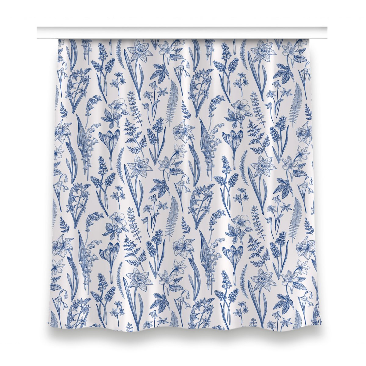 Zasłona klasyczna z grafiką 150x160 Leśne kwiaty, Fabricsy