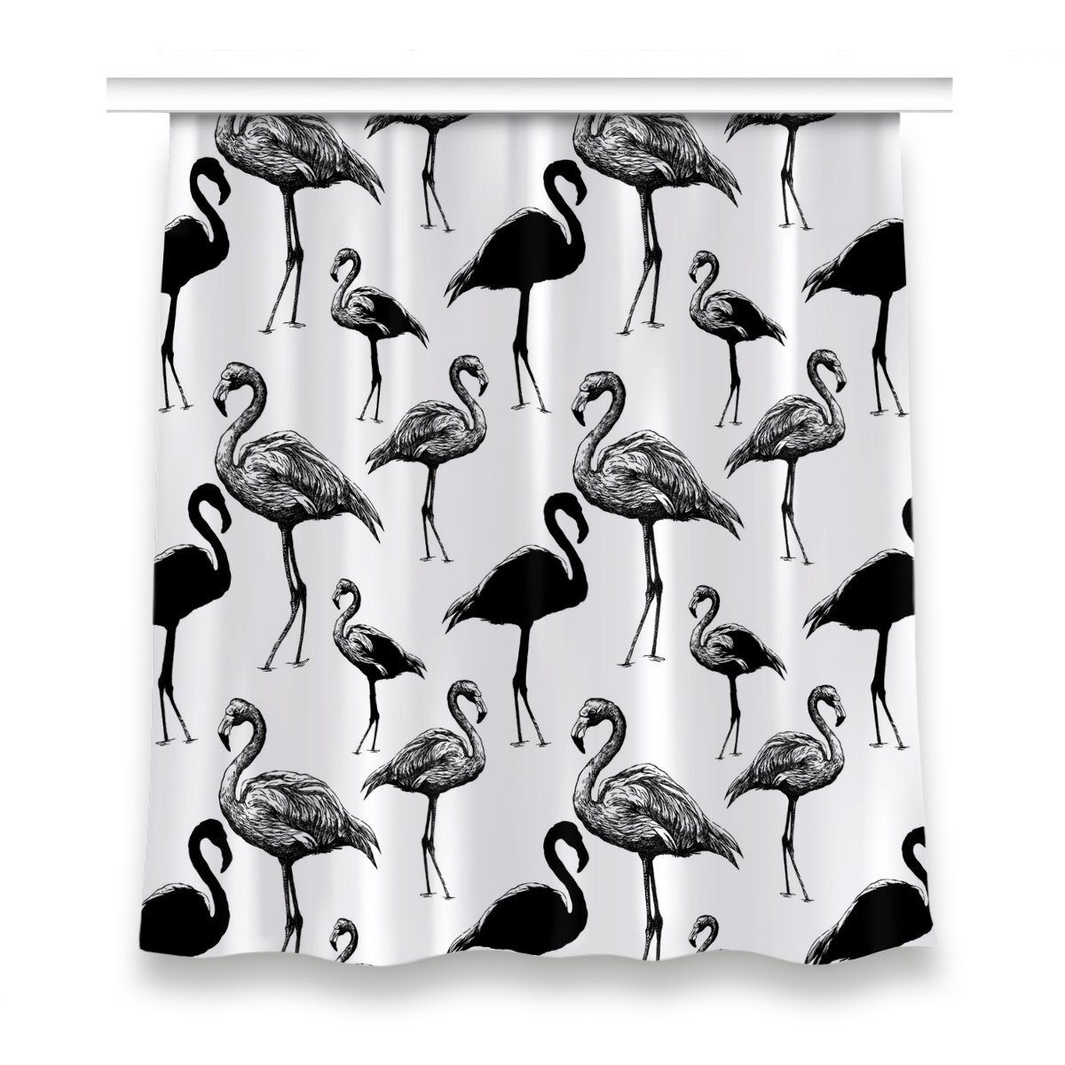 Zasłona na taśmę dekor 150x160 Retro styl flamingi, Fabricsy