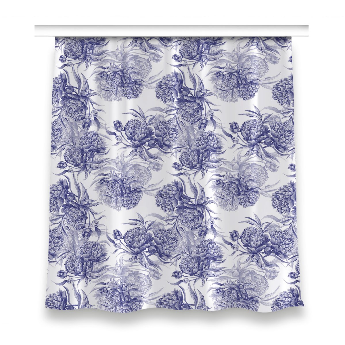 Zasłona dekor do pokoju 150x160 Fioletowe piwonie, Fabricsy