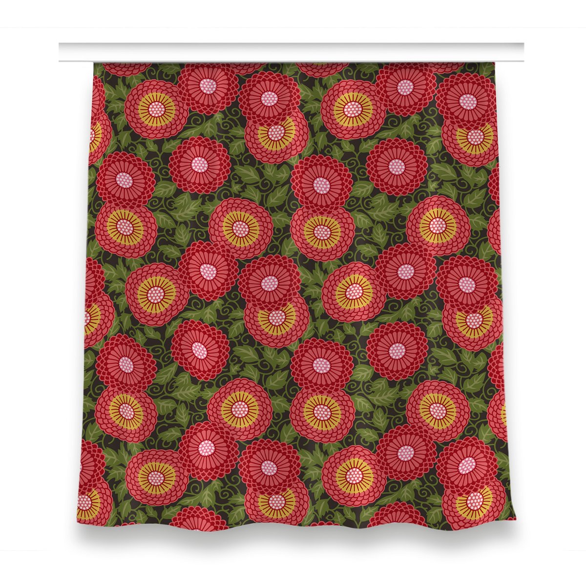 Zasłona na taśmę dekor 150x160 Geometryczne kwiaty, Fabricsy