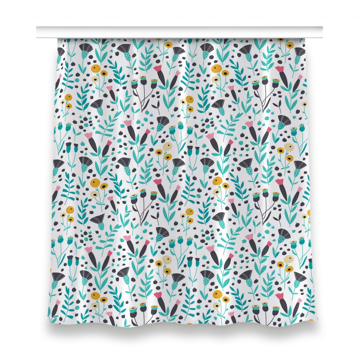 Zasłona gotowa dekor 150x160 Skandynawskie kwiaty, Fabricsy
