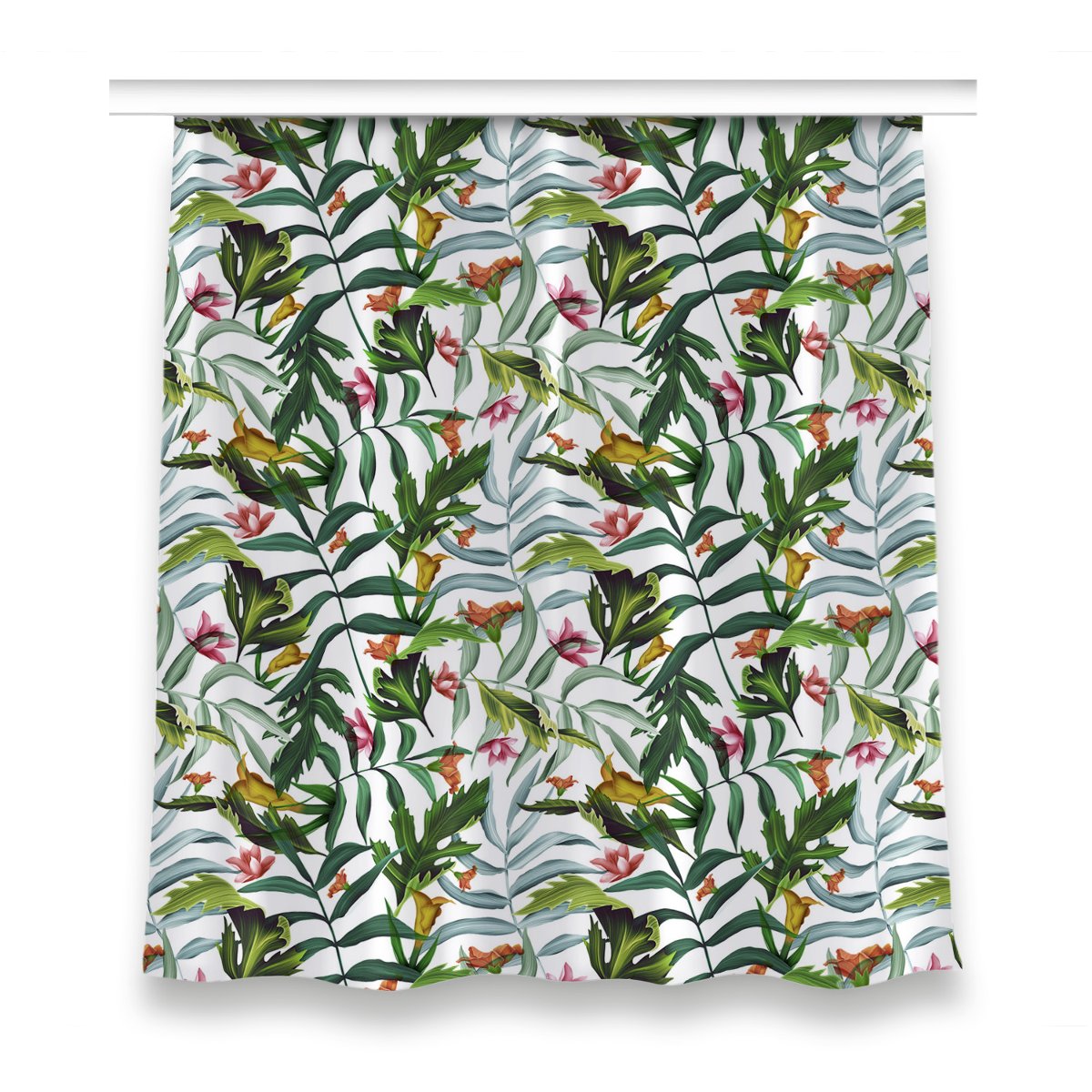 Zasłona gotowa dekor wzór 150x160 Tropikalna flora, Fabricsy