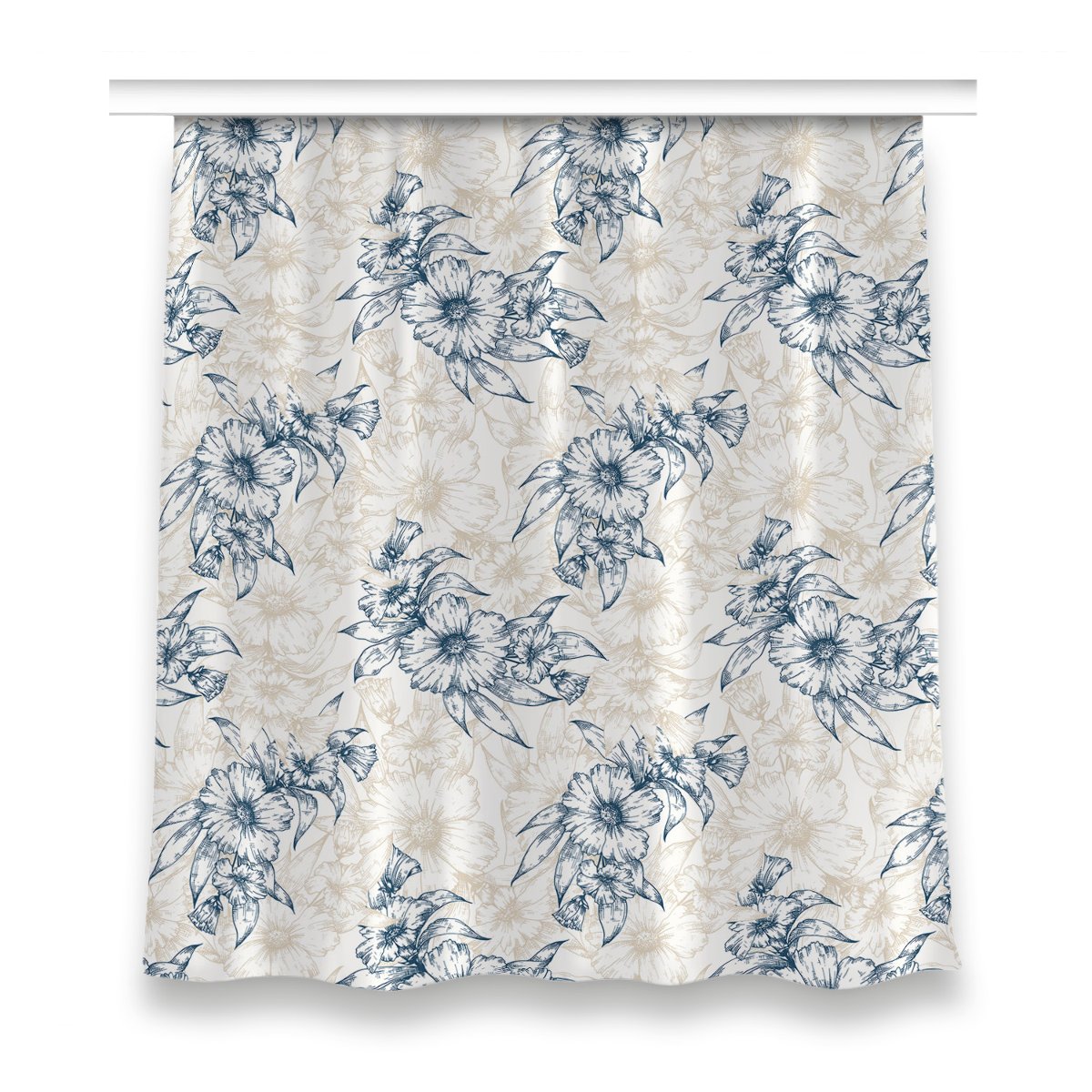 Zasłona z grafiką kolory 150x160 Kwiatowa sztuka, Fabricsy