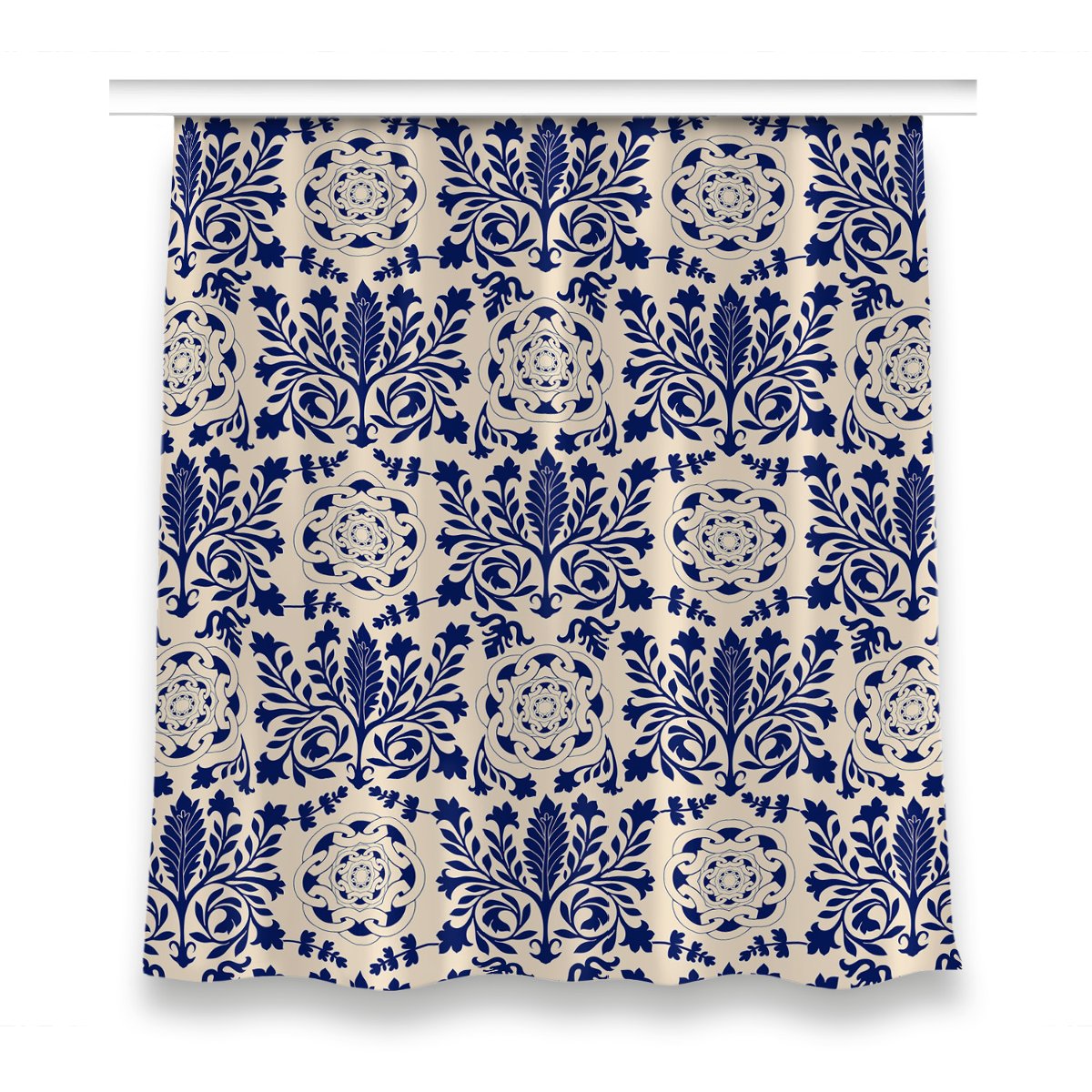 Zasłona dekor do sypialni 150x160 Niebieski wzór, Fabricsy