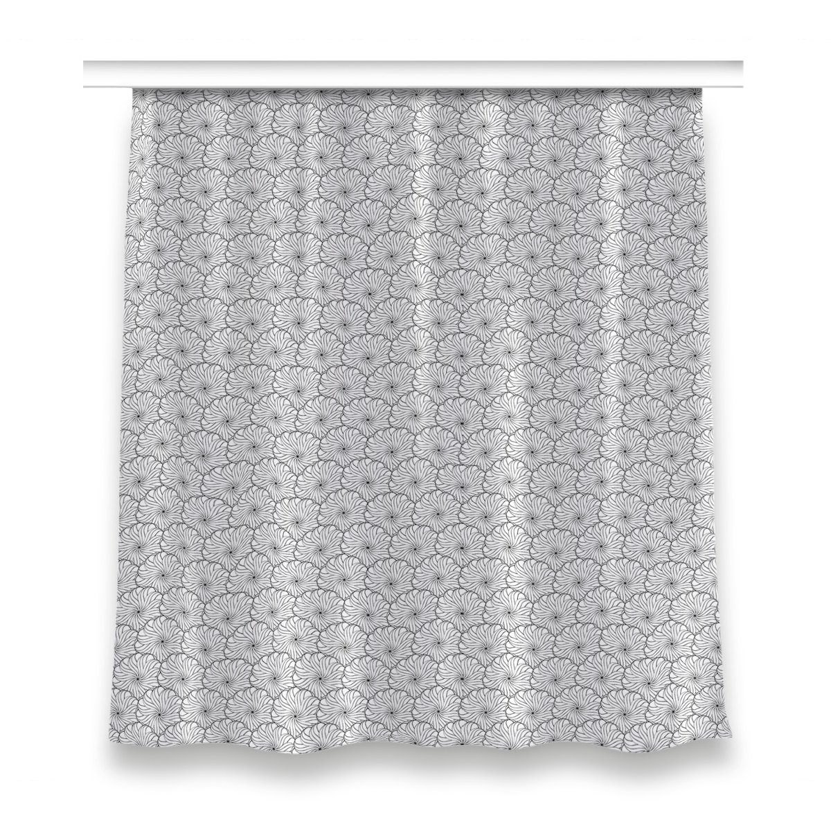 Zasłona na taśmę do salonu 150x160 Rysowane kwiat, Fabricsy