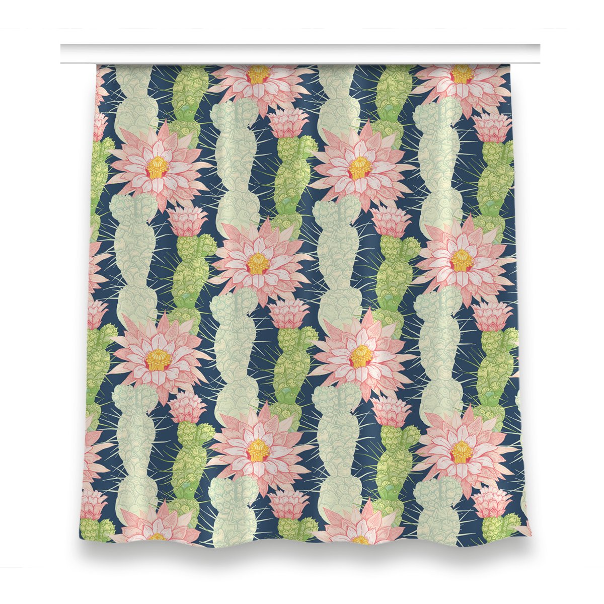 Zasłona klasyczna z grafiką 150x160 Kwiaty kaktusa, Fabricsy