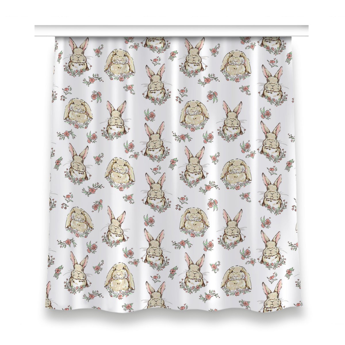 Zasłona gotowa wzór 150x160 Króliki jasnobrązowe, Fabricsy