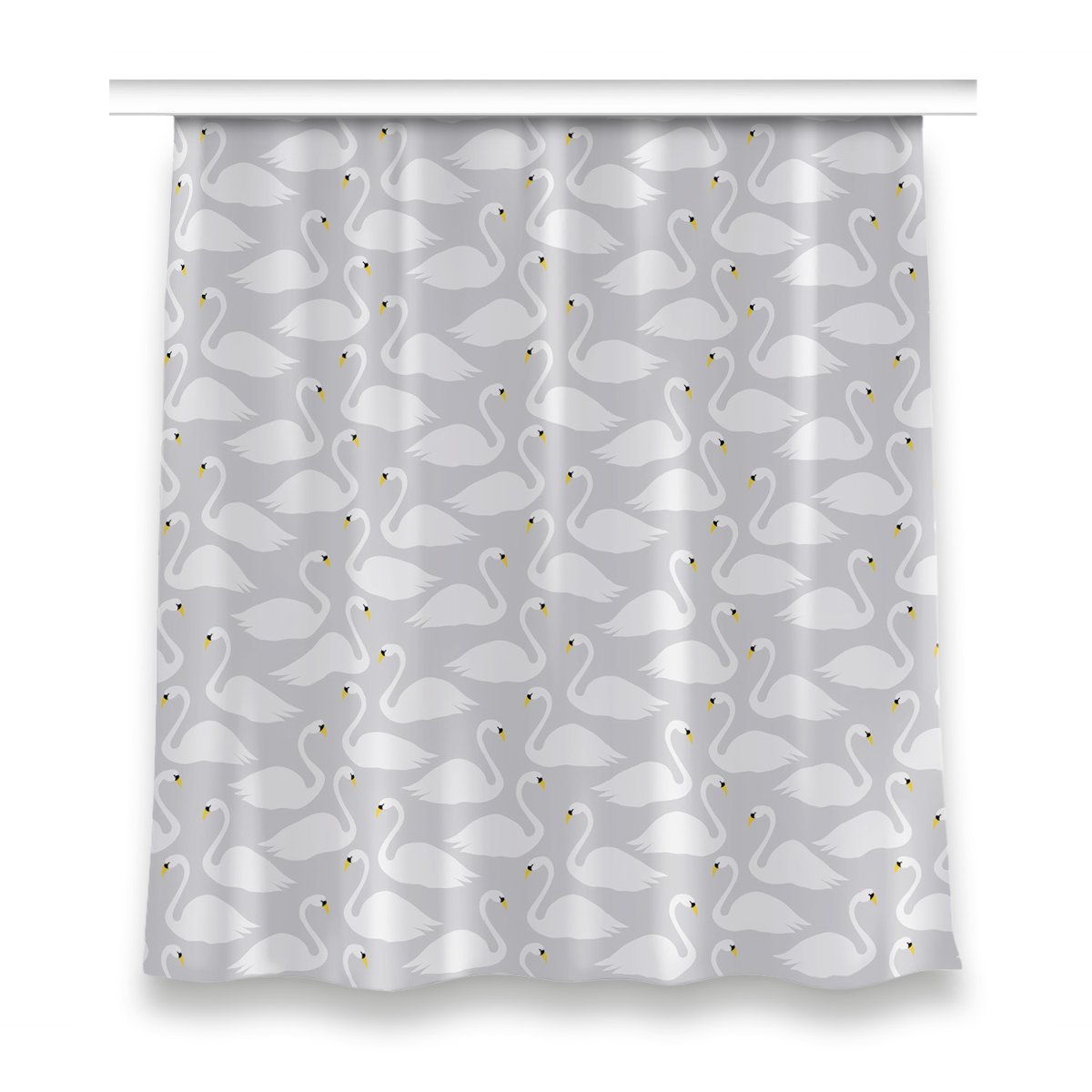 Zasłona klasyczna z grafiką 150x160 Łabędzie białe, Fabricsy