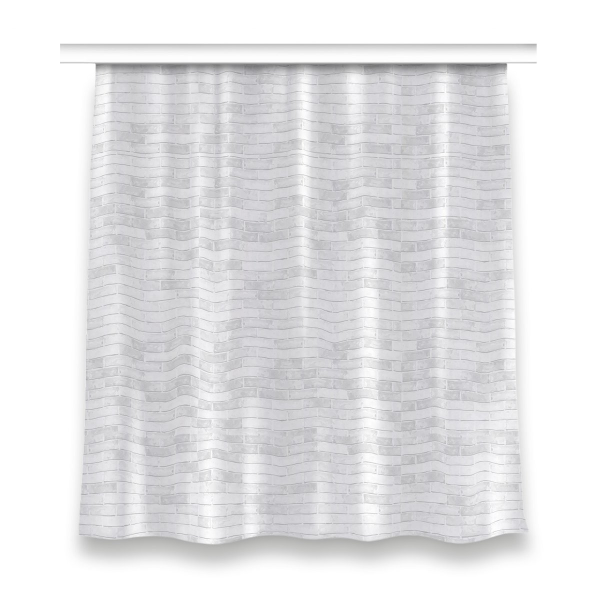 Zasłona z grafiką kolory wzór 150x160 Biała cegła, Fabricsy