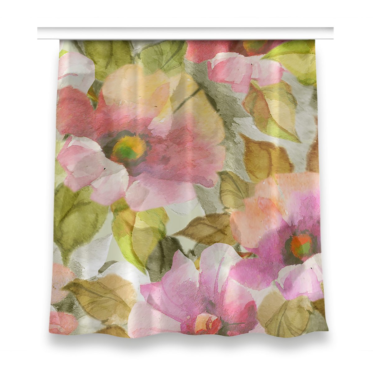 Zasłona na taśmę do pokoju 150x160 Malowane kwiaty, Fabricsy