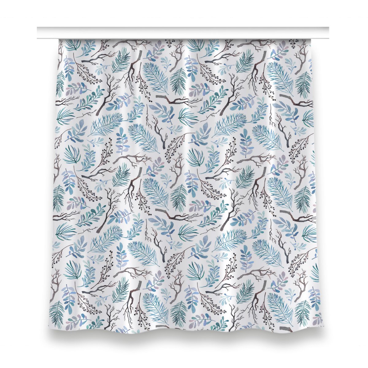 Zasłona z grafiką gotowa 150x160 Liście i gałęzie, Fabricsy