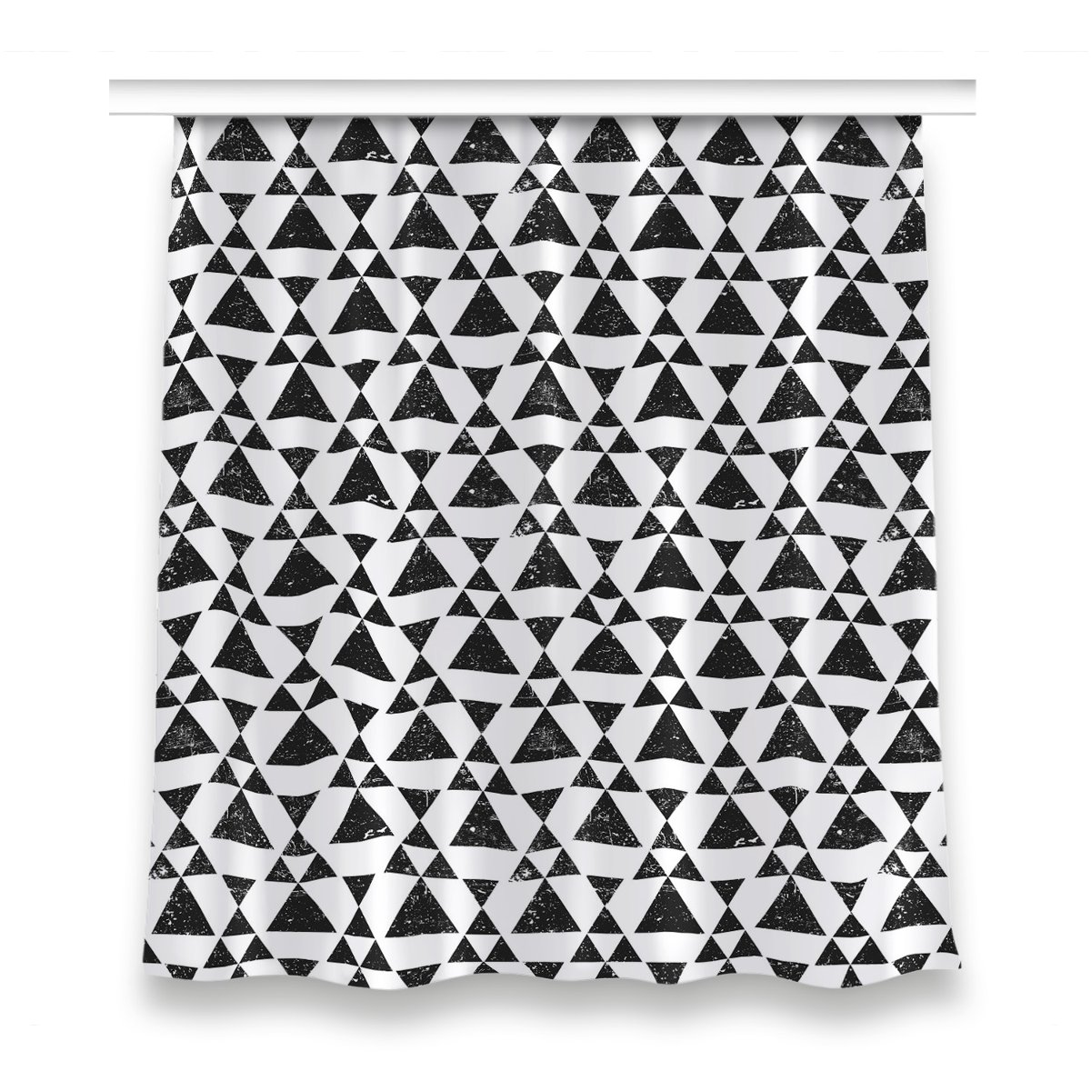 Zasłona gotowa wzór 150x160 Czarno białe trójkąty, Fabricsy