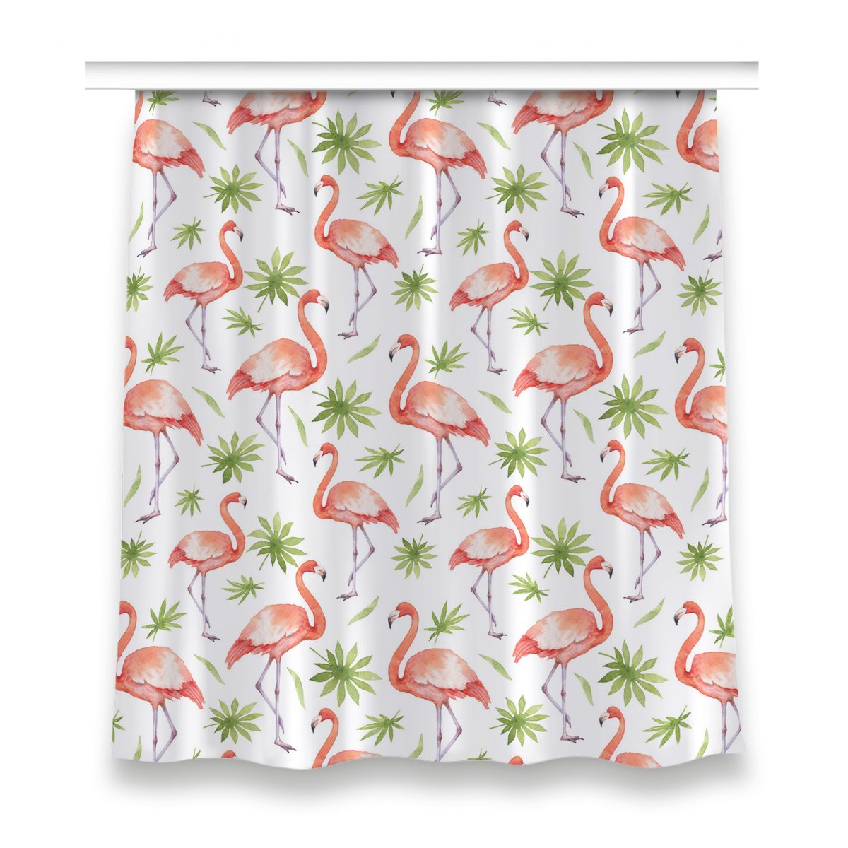 Zasłona na taśmę do salonu wzór 150x160 Flamingi, Fabricsy