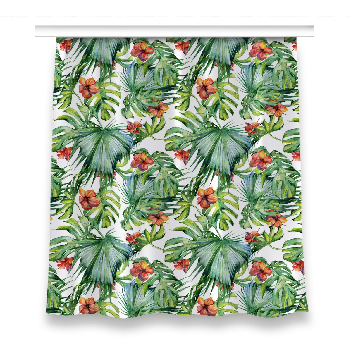 Zasłona do salonu dekor 150x160 Hawajskie liście, Fabricsy