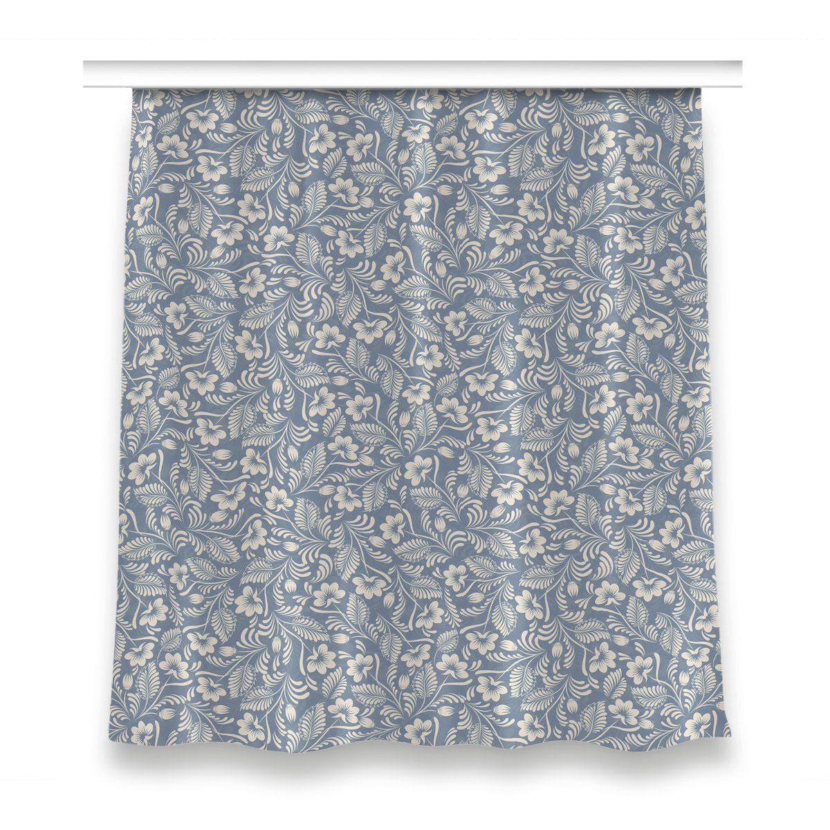 Zasłona na taśmę wzór 150x160 Niebieski ornament, Fabricsy