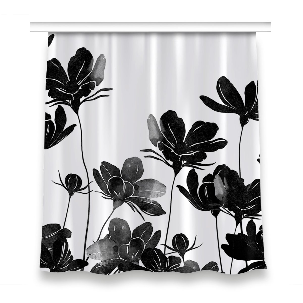 Zasłona gotowa wzór do pokoju 150x160 Czarna łąka, Fabricsy