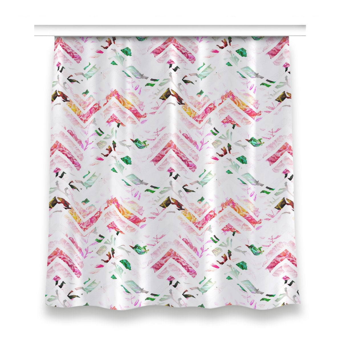 Zasłona gotowa do salonu 150x160 Kwiatowy Szewron, Fabricsy