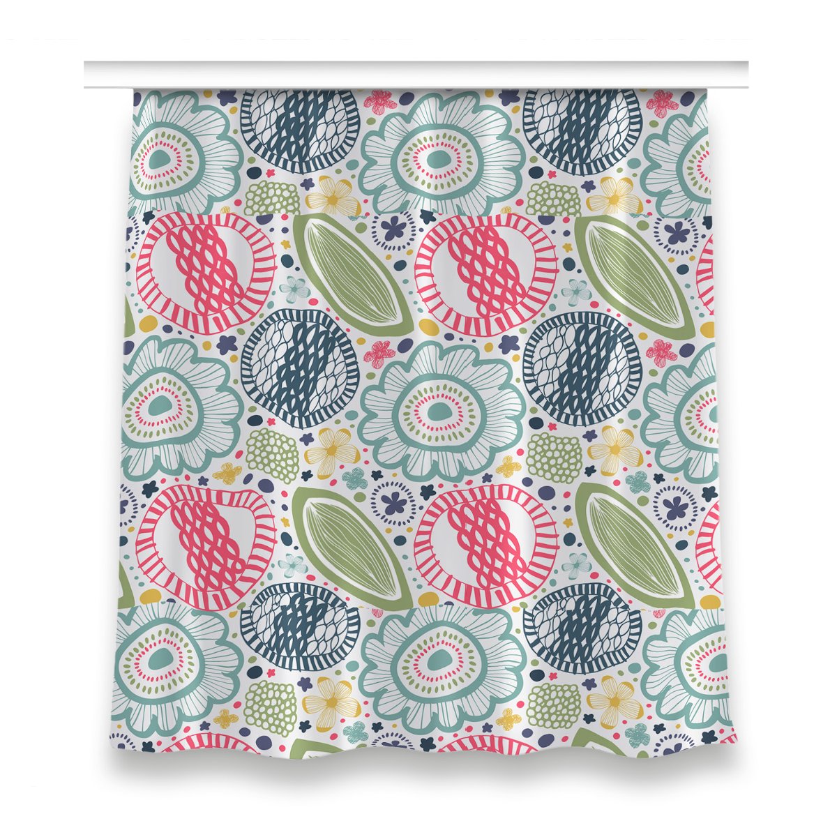 Zasłona z grafiką kolory 150x160 Kolorowe kwiaty, Fabricsy