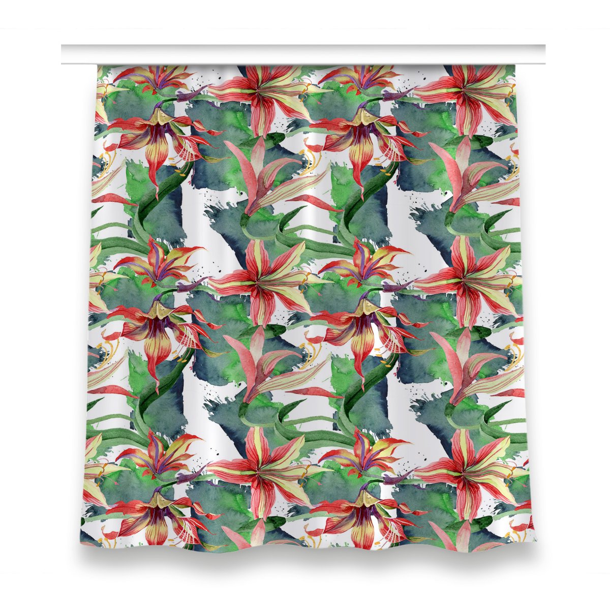 Zasłona z nadrukiem gotowa 150x160 Kwiat Zwartnica, Fabricsy