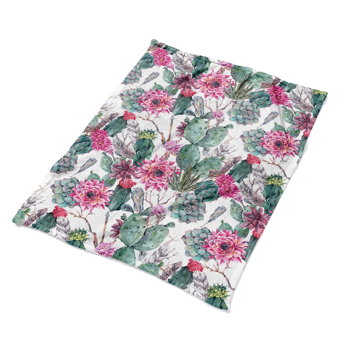 Do wnętrz koce na kanapę Sukulenty nowoczesny wzór, Fabricsy