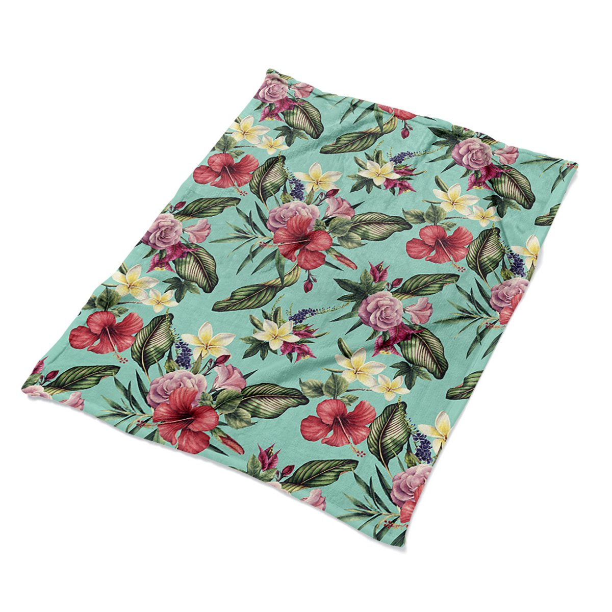 Koc na łóżko 100x135 kolorowy Liście i kwiaty eko, Fabricsy