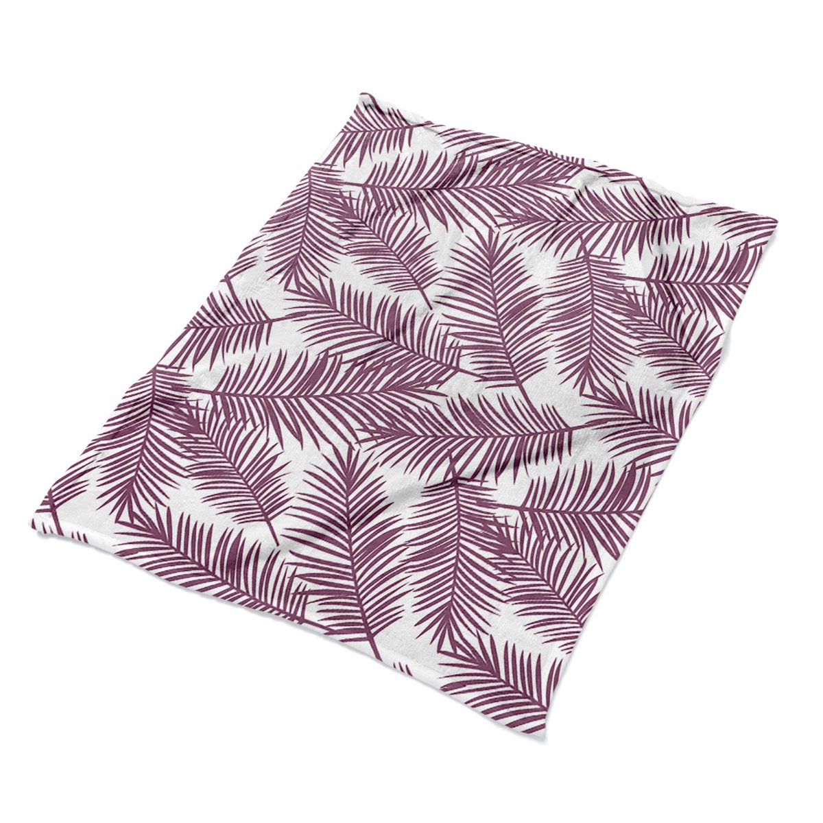 Pluszowe koce na kanapę kolorowy Purpurowe liście, Fabricsy
