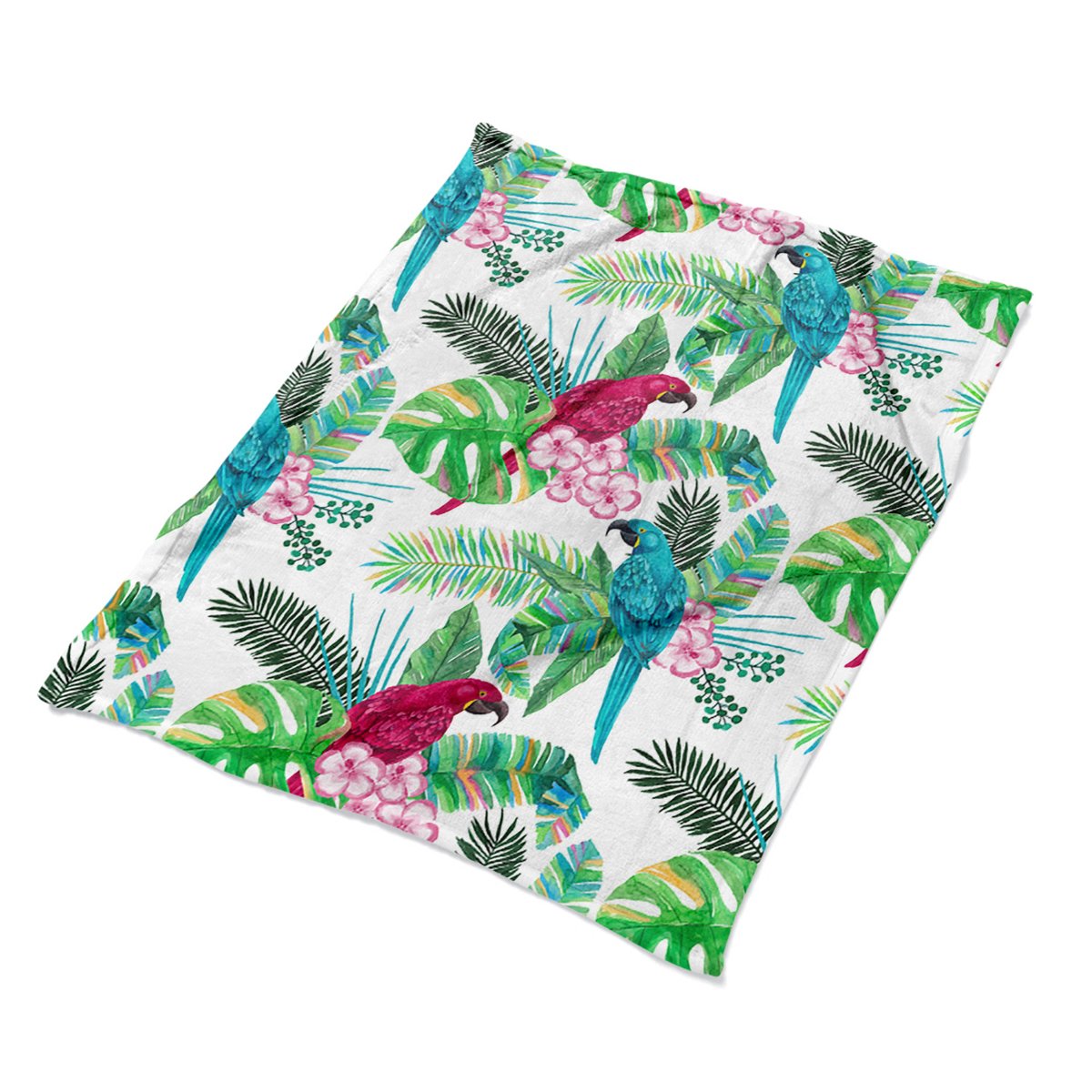 Do sypialni kocyk pled narzuta Papugi mural wzór, Fabricsy
