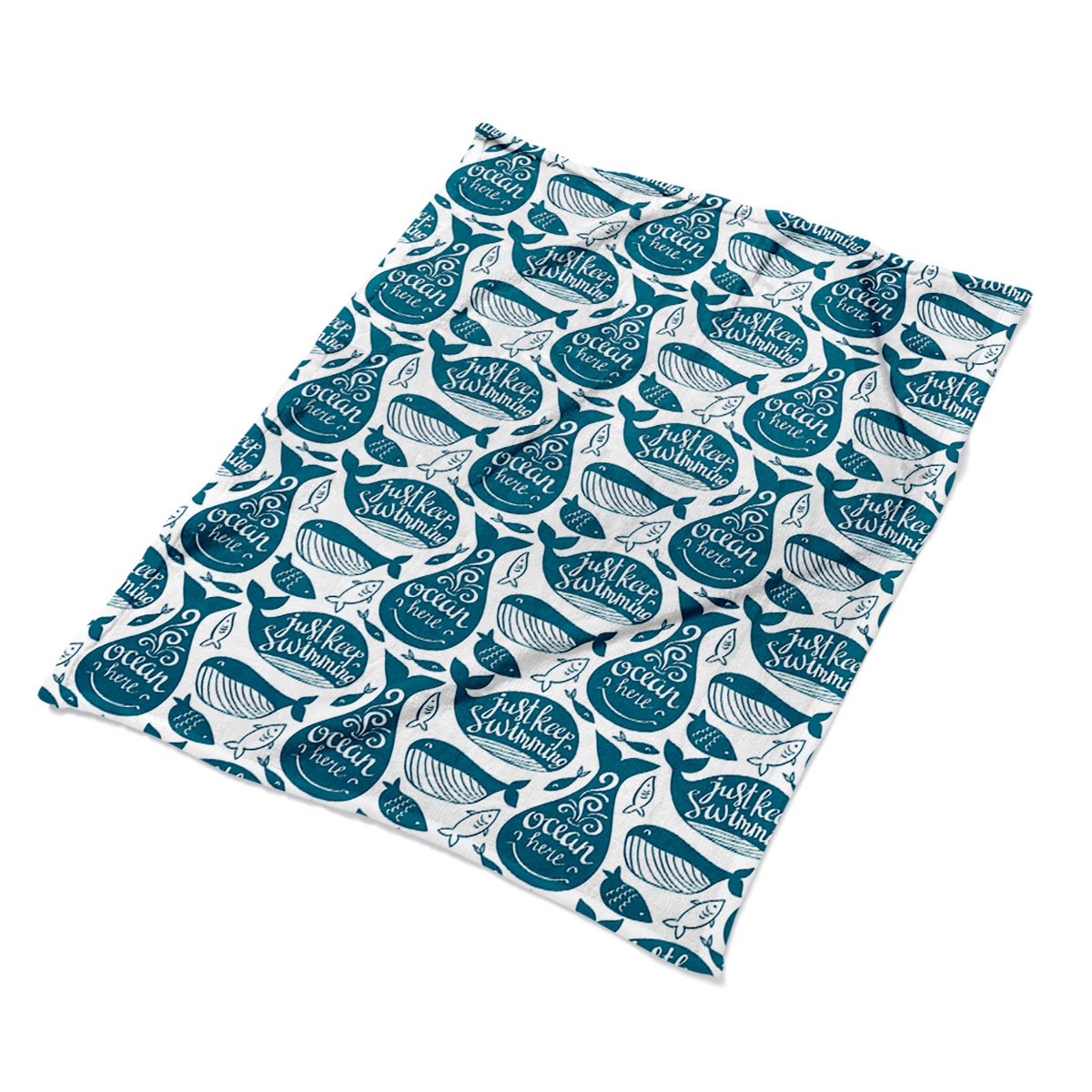Koc na łóżko 100x135 do pokoju Wieloryby dekoracja, Fabricsy