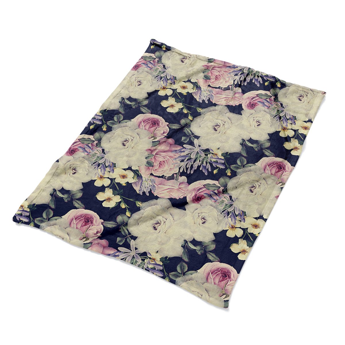 Tkanina pluszowy kocyk na kanapę Barokowe kwiaty, Fabricsy