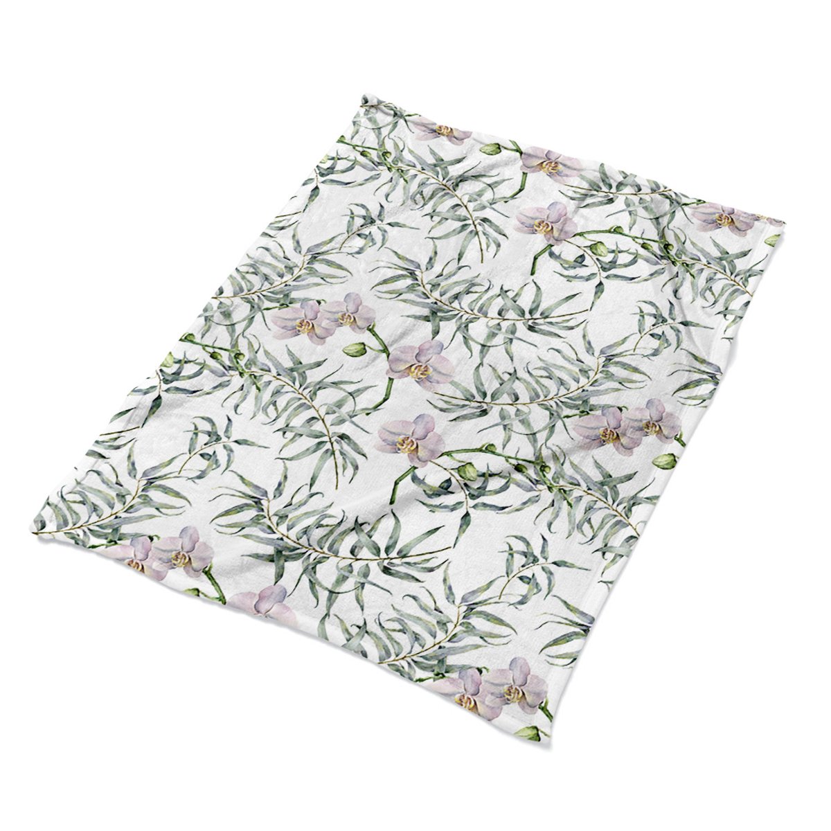 Nowoczesny koc pled na łóżko Różowe orchidee eko, Fabricsy