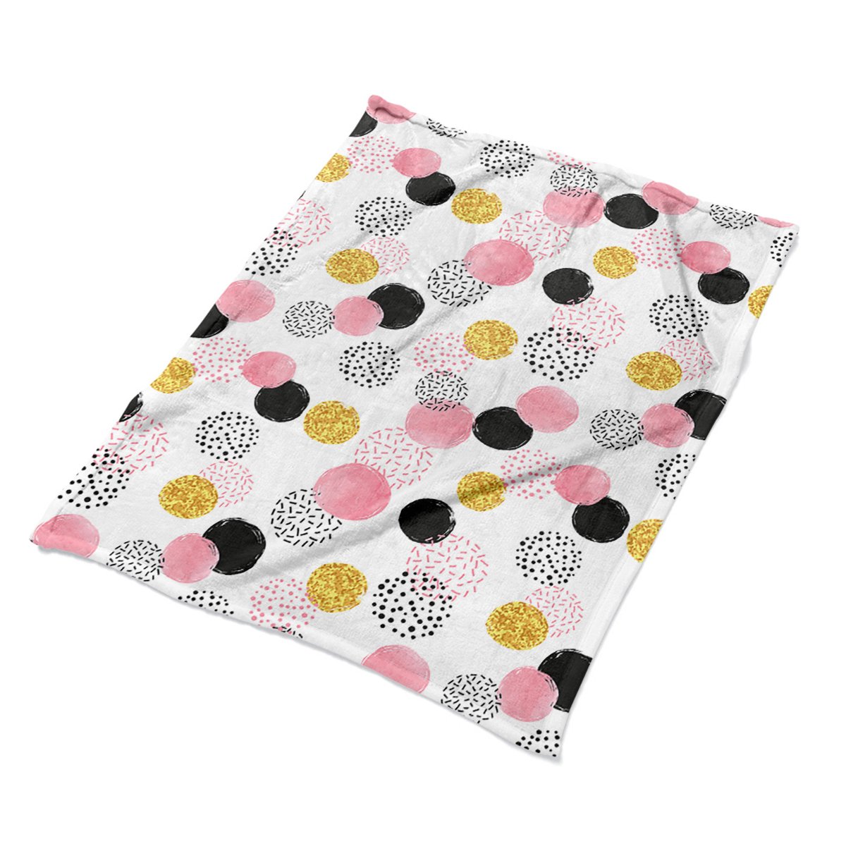 Tkanina Pluszowa narzuta pled Geometryczne kropki, Fabricsy