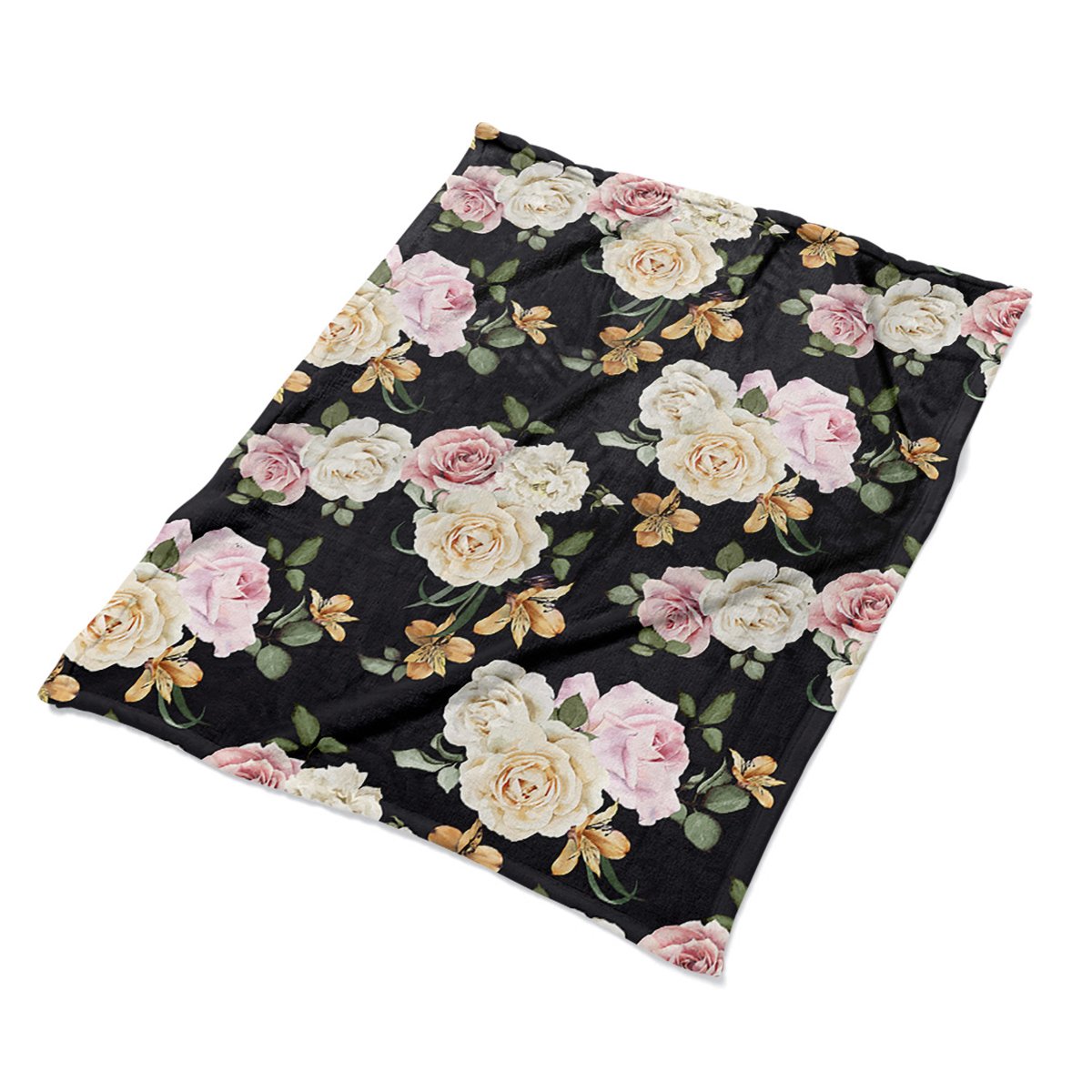 Miękki pluszowe koce Vintage róże delikatny wzory, Fabricsy