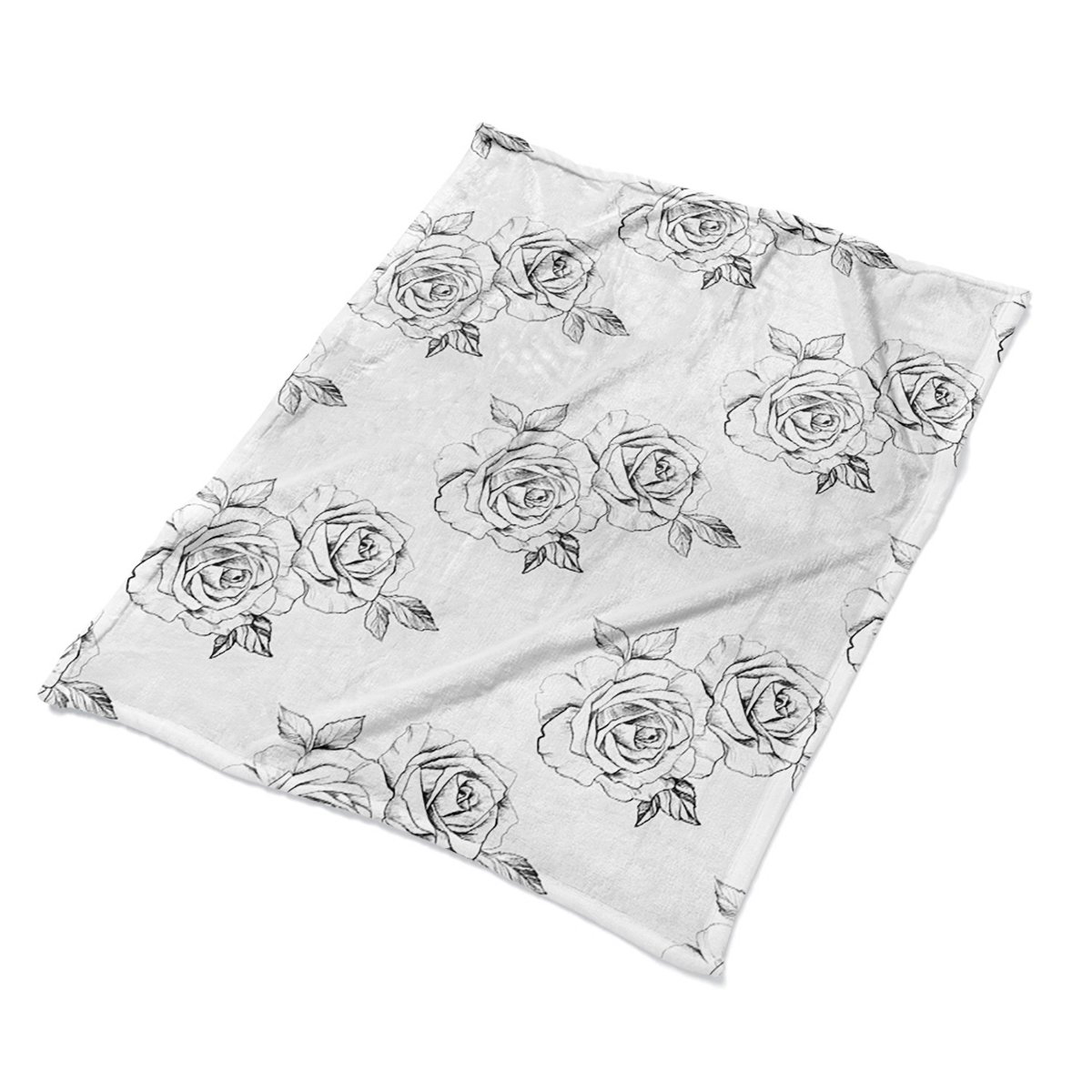 Do sypialni pluszowy koc na łóżko Róże ekologiczny, Fabricsy