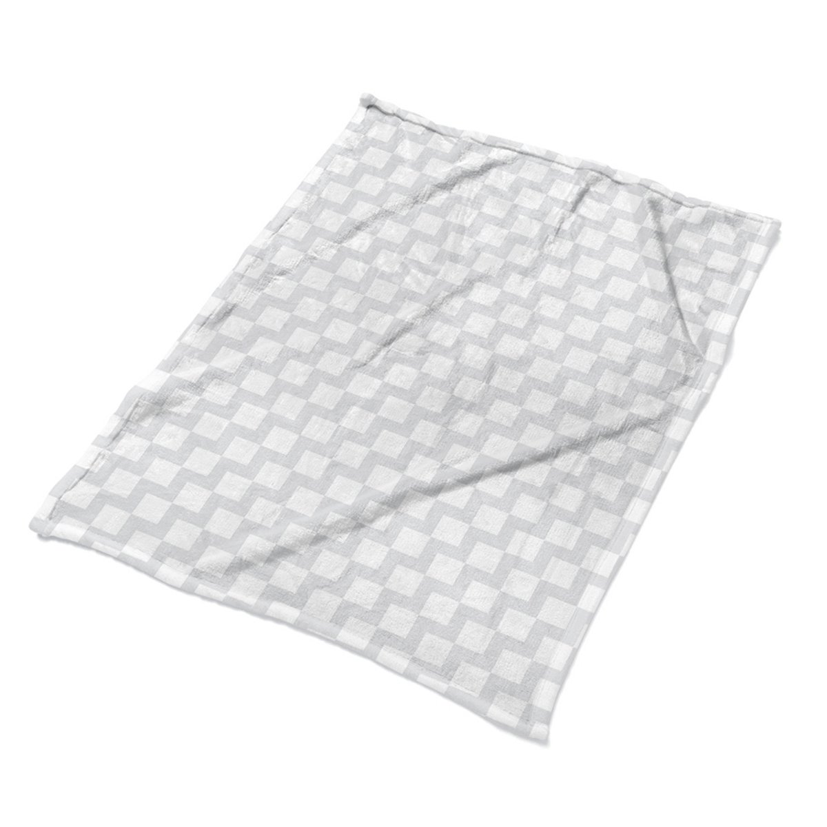 Ozdobny pluszowy koc Wzór kwadraty 3D miękki eco, Fabricsy