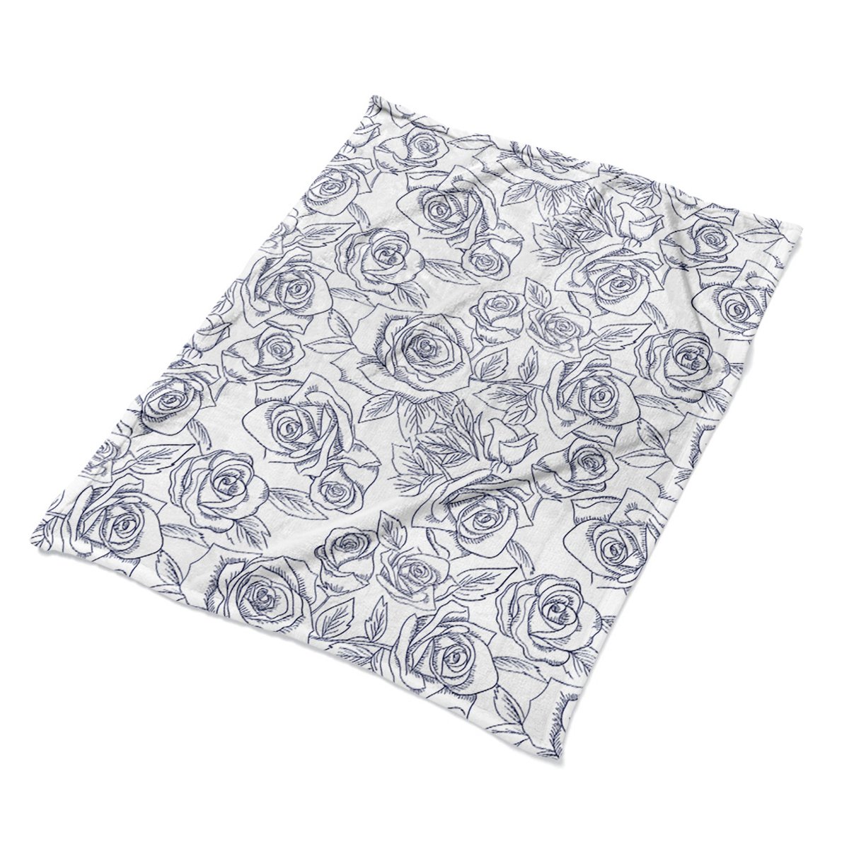 Kolorowy koce na fotel 100x135 Niebieskie róże eko, Fabricsy