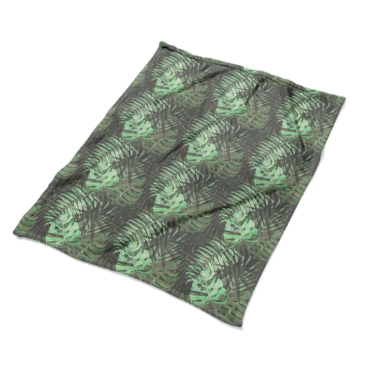 Koc na łóżko 100x135 kolorowy Tropikalna Monstera, Fabricsy