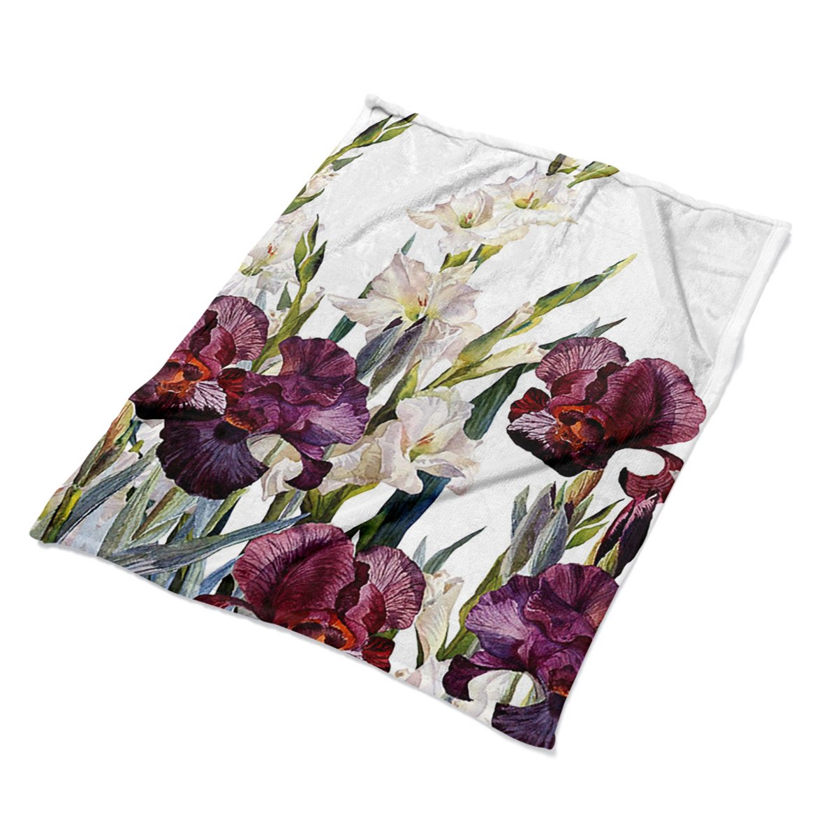 Pluszowy pled koc ekologiczny Łąka w stylu vintage, Fabricsy